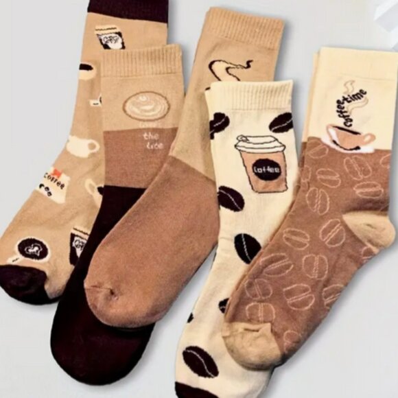 5 Pack Coffee Lover Socks - Picture 1 of 5